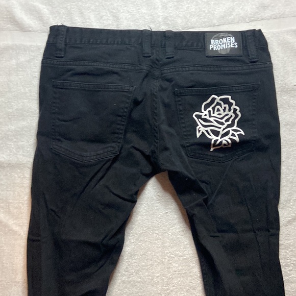 Black Broken Promises Jeans MENS ultra skinny - Picture 3 of 3